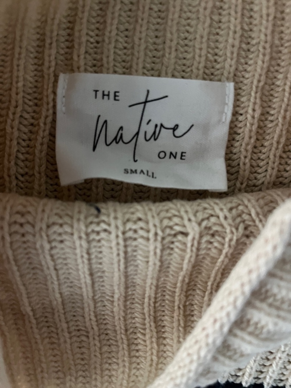 Boutique Cream and Black Striped Turtleneck sleeveless Sweater - Picture 2 of 4